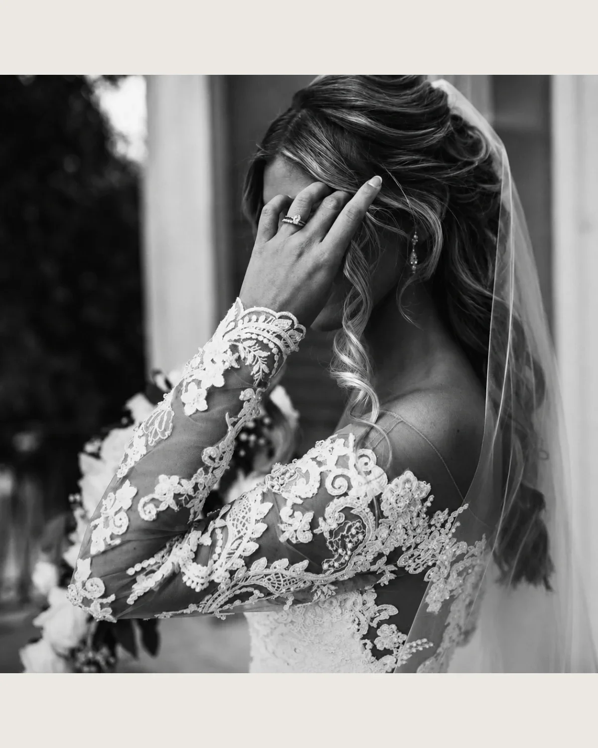 Bride receiving a makeup touch-up